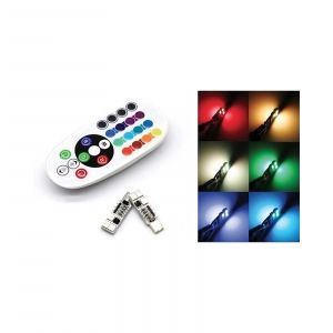 RGB KIT Lampada T10 con Telecomando 12V (2PCS)